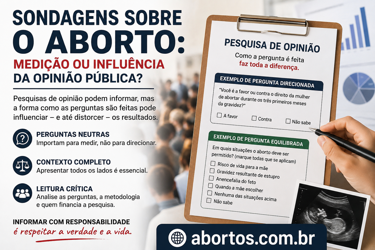 Sondagens sobre o aborto: como pesquisas podem influenciar a opinião pública