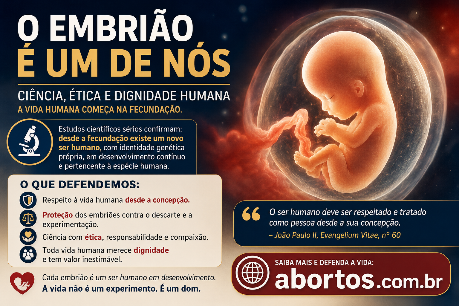 O Embrião é Um de Nós: Ciência, Bioética e Dignidade Humana